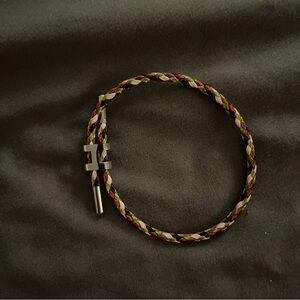 Multicolor Braided Bracelet with Silver Clasp